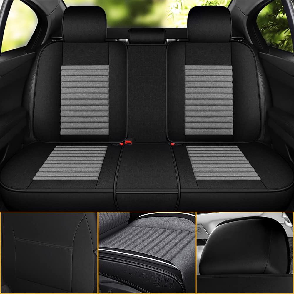 TTX LIGHTING Car Seat Covers Custom Fit for 2018-2021 Nissan-Kicks, Auto Full Set Seat Cushion Linen Compatible with Airbag（Red&Black）
