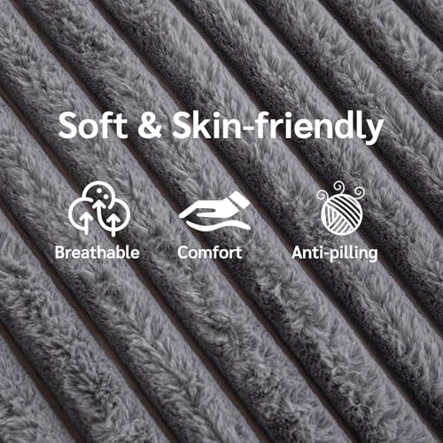 BYBYME 3 in 1 Bean Bag Chairs, Bean Bag Bed for Adults High-Density Foam Filling, Convertible Sofa Bed Faux Fur, Giant Bean Bag Chairs for Adults
