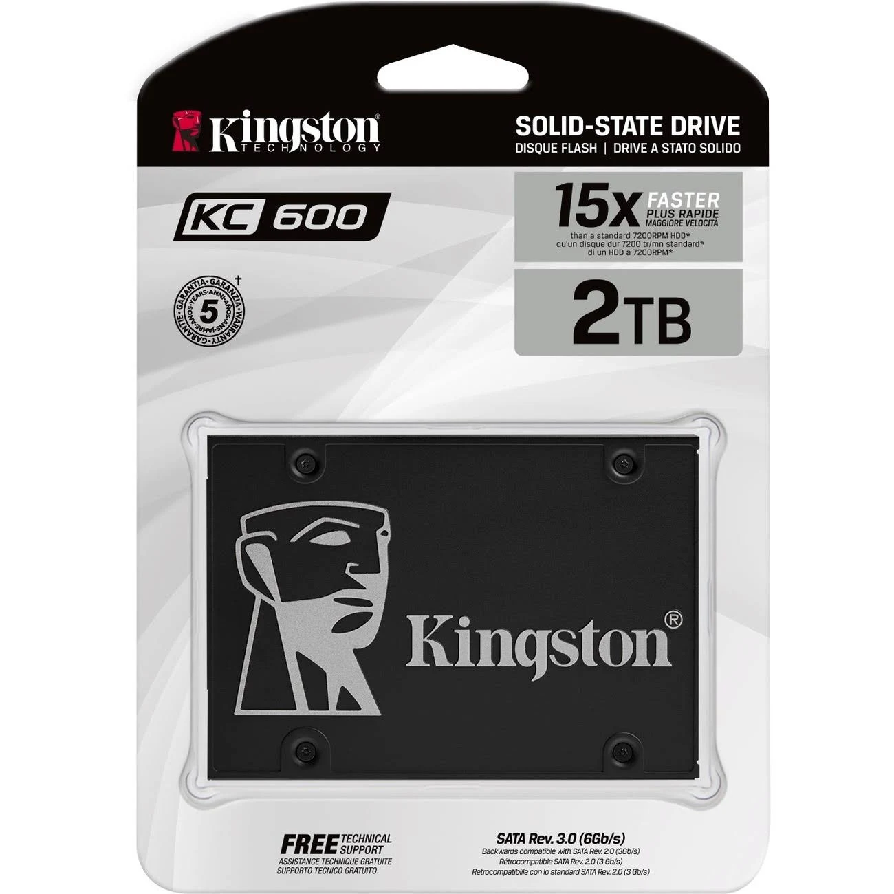 Kingston KC600 2 TB Solid State Drive - 2.5x22 Internal - SATA