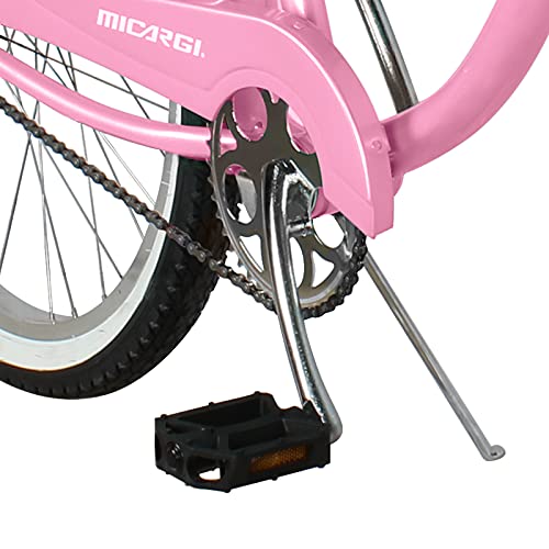 MICARGI 24/26 Inch Adult Cruiser Bicycle Hybrid Bike 1/7 Speeds Commuter Bike for Women, Men, Seniors,Step-Through or Step-Over Bike Steel Frame Multi Colors Style