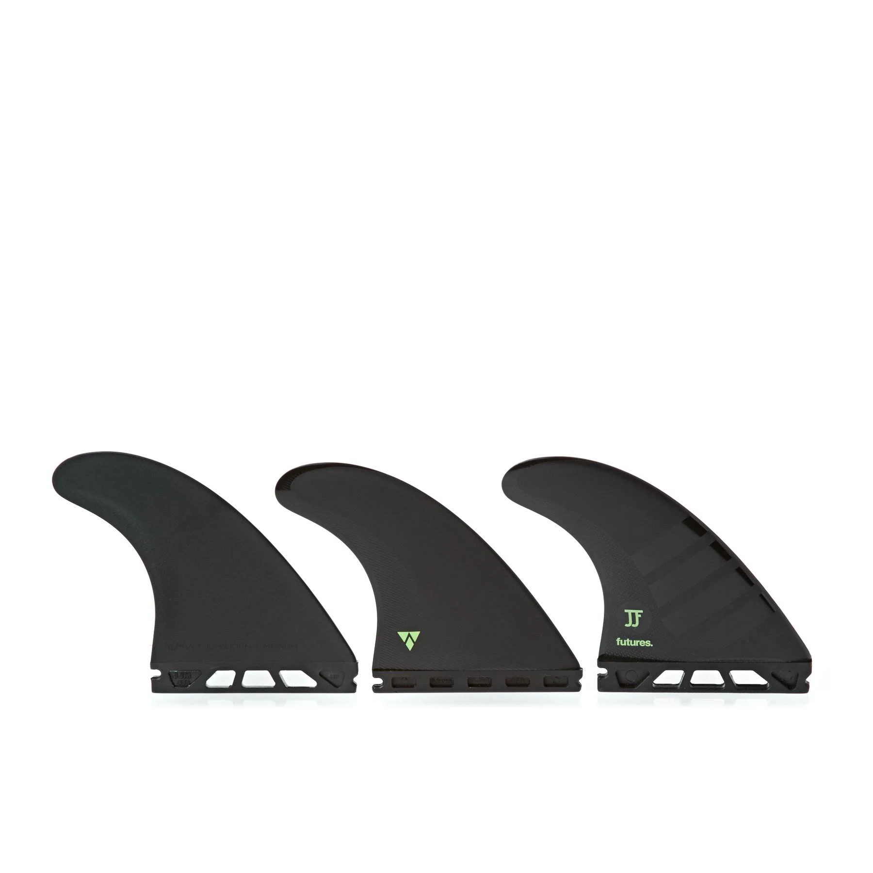 Futures Alpha Thruster Fin Set John John Carbon/Green Medium
