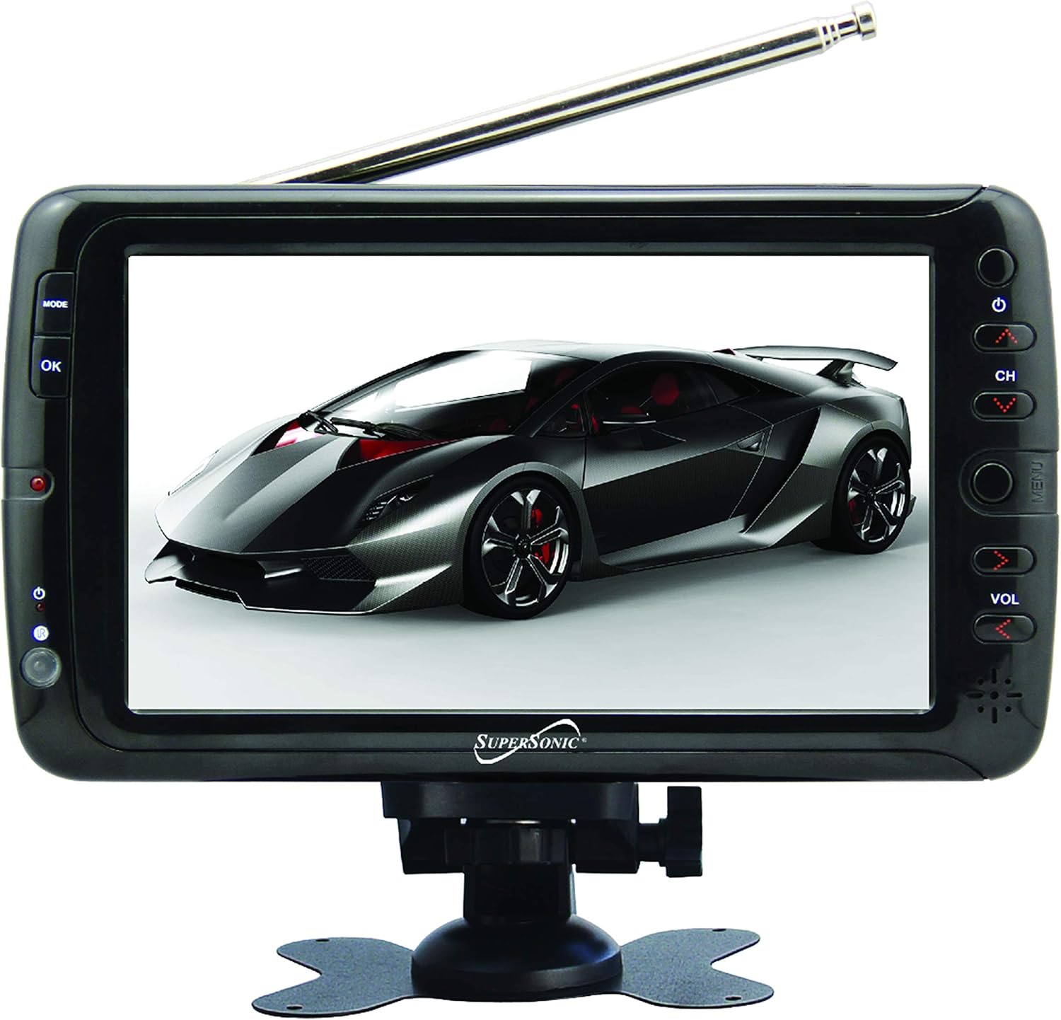 SuperSonic SC-2813 13 Portable Widescreen LED TV with USB/SD Inputs, HDMI, FM Radio, Rechargeable Battery and AC/DC Compatible for Home, RVs, Boats, Camping
