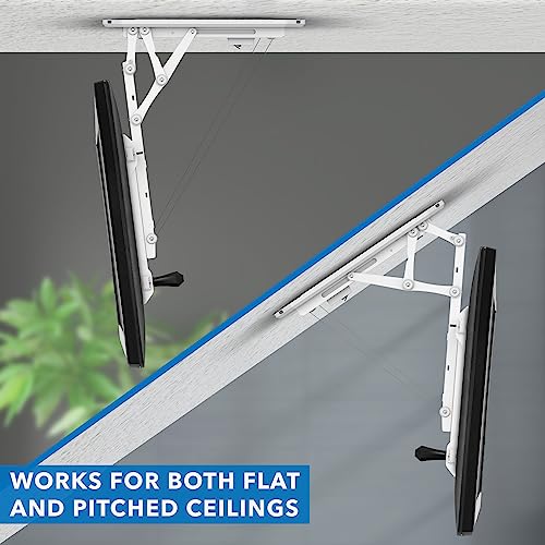 Mount-It Motorized Ceiling TV Mount with Remote, Electric Flip Down Pitched Roof Mount