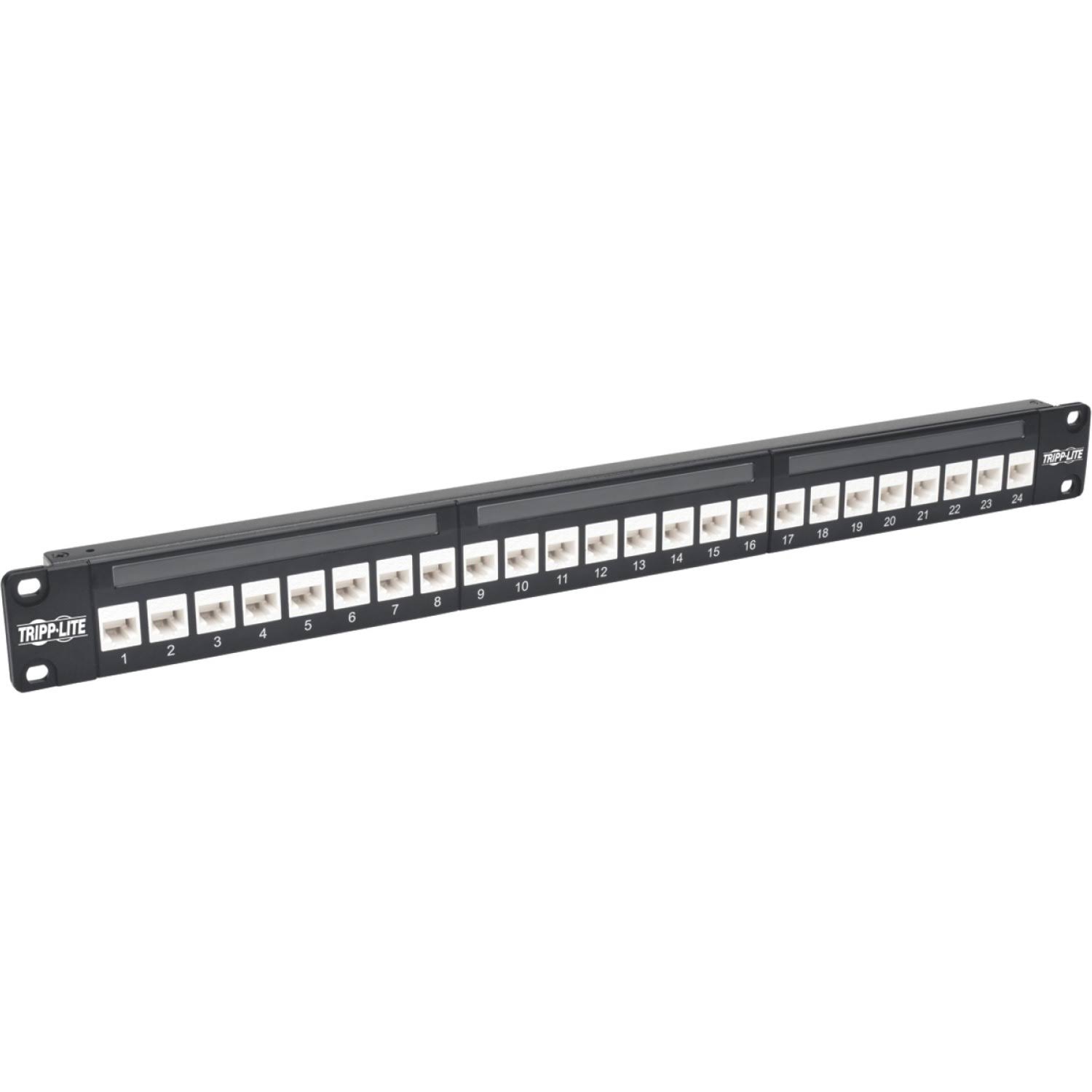 Tripp Lite 24-Port Cat6a Patch Panel Feedthrough Rackmount RJ45 Ethernet 1U Patch panel - CAT 6a - RJ-45 X 24 - 1U - 24 ports