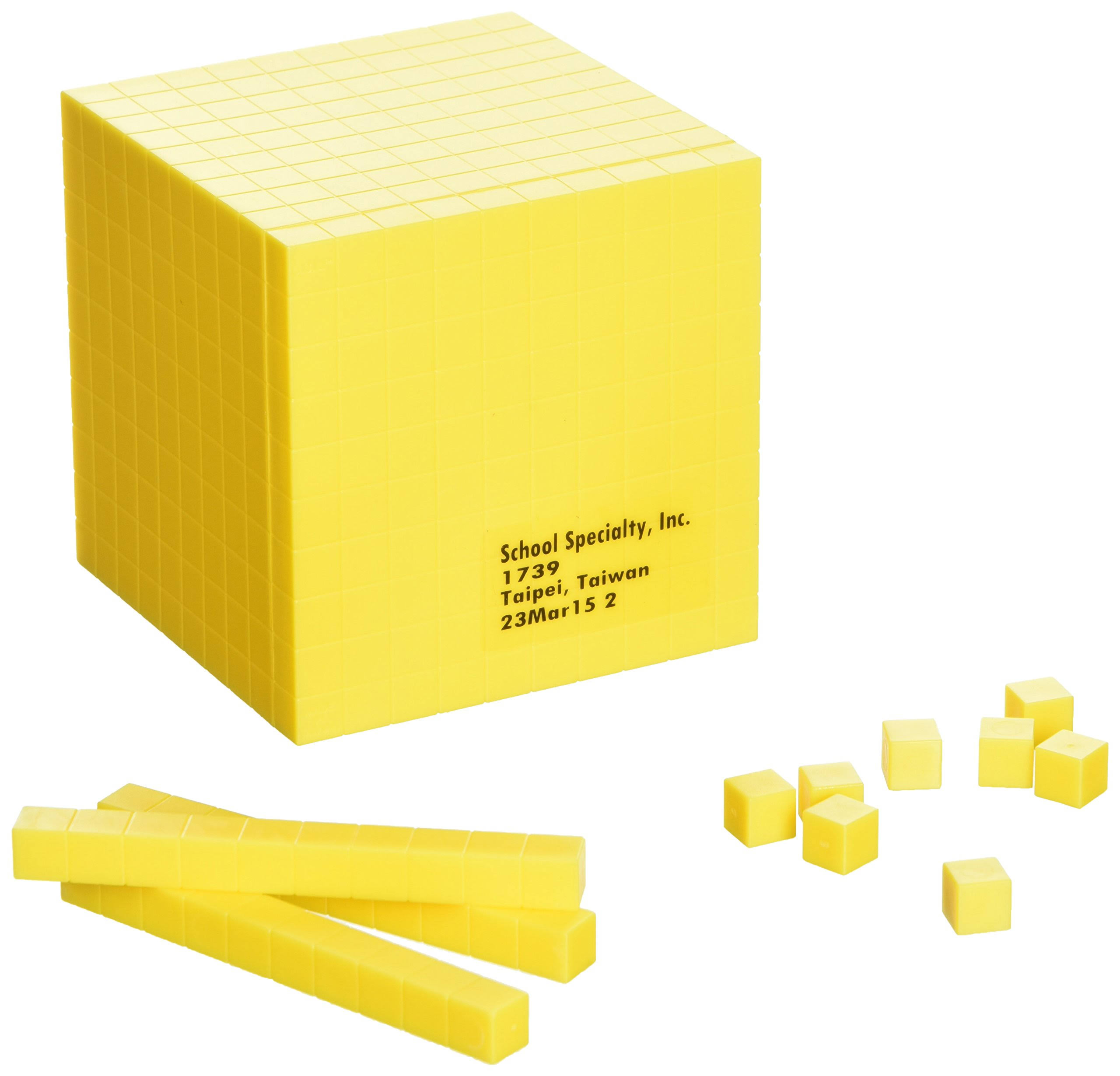 School Smart Beginning Base Blocks Kit - Set of 10 - Yellow