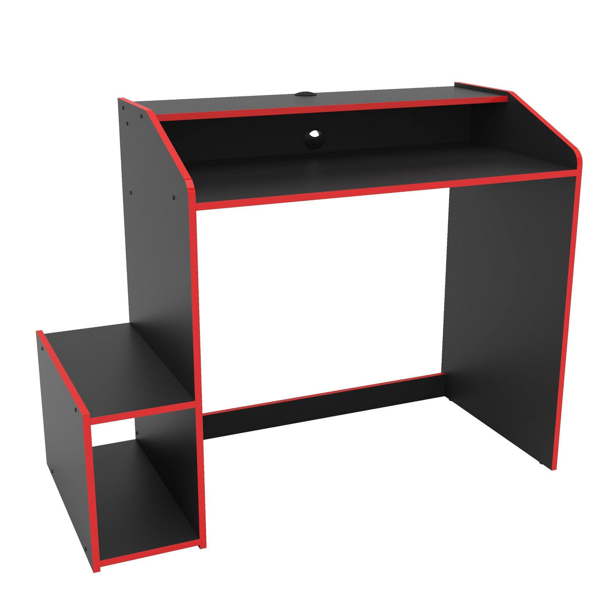 Polifurniture Corporatio Epic 45 in. Black and Red Gaming Desk