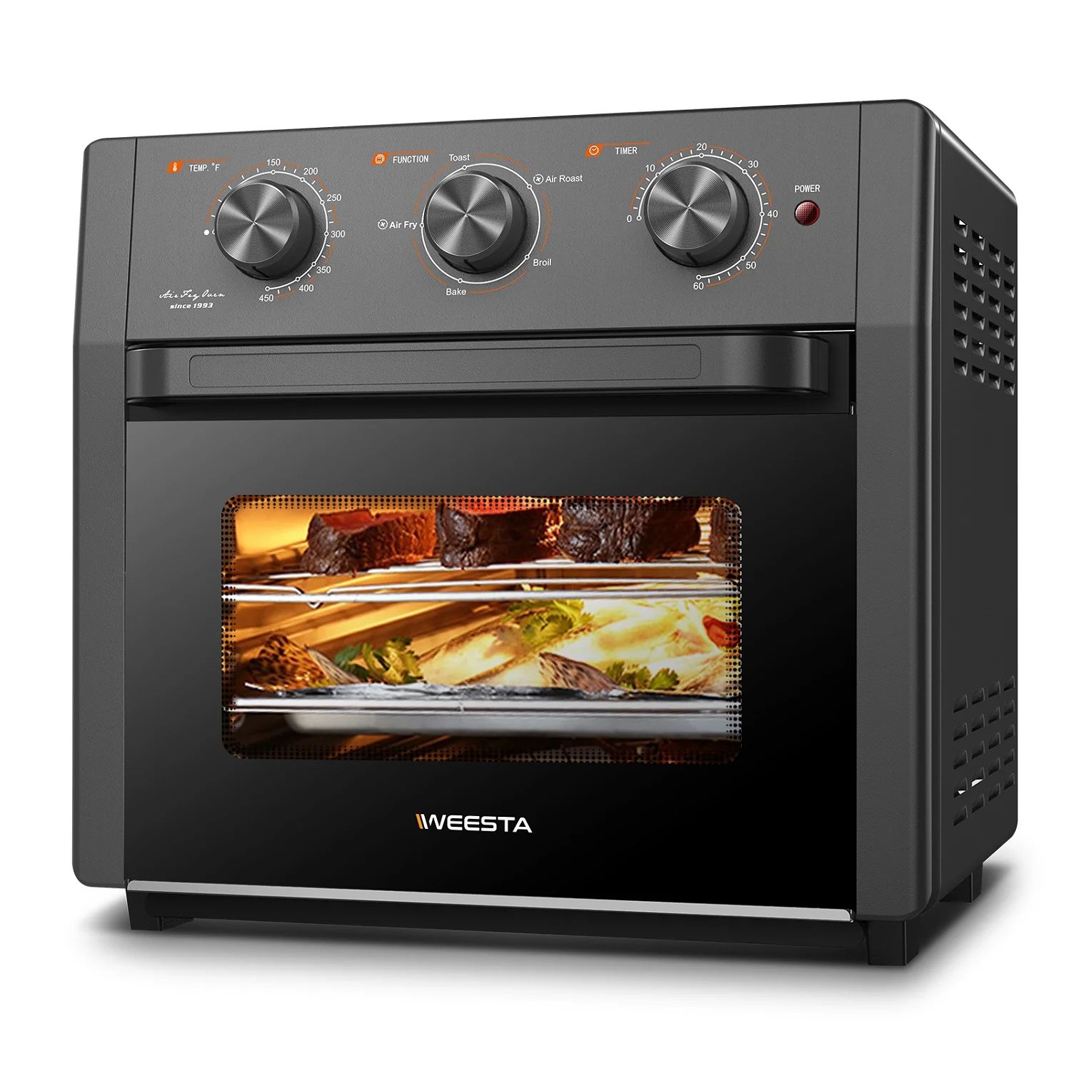 20Qt/18L Air Fryer, 1300W Large Air Fryer Toaster Oven Combo, 5 in 1 Convection Oven Countertop, Healthy Oil-Free Hot Air Fryer, Temperature Control, Dishwasher Safe Non Stick Basket