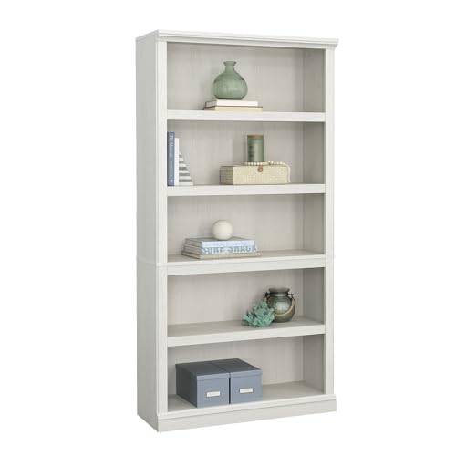 Sauder 5 Tier Book Shelf Wooden Bookcase Multipurpose Bookshelf for Home Office, Living Room, in Chalked Chestnut