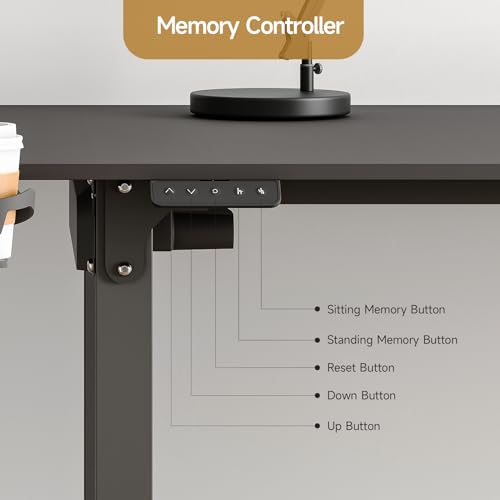 Standing Desk, 71x43 Inches L Shaped Desk with 4 Legs, Dual Motor and Memory Controller, Electric Stand Up Desk Adjustable Height from 28-46 Inches for Computer Workstation