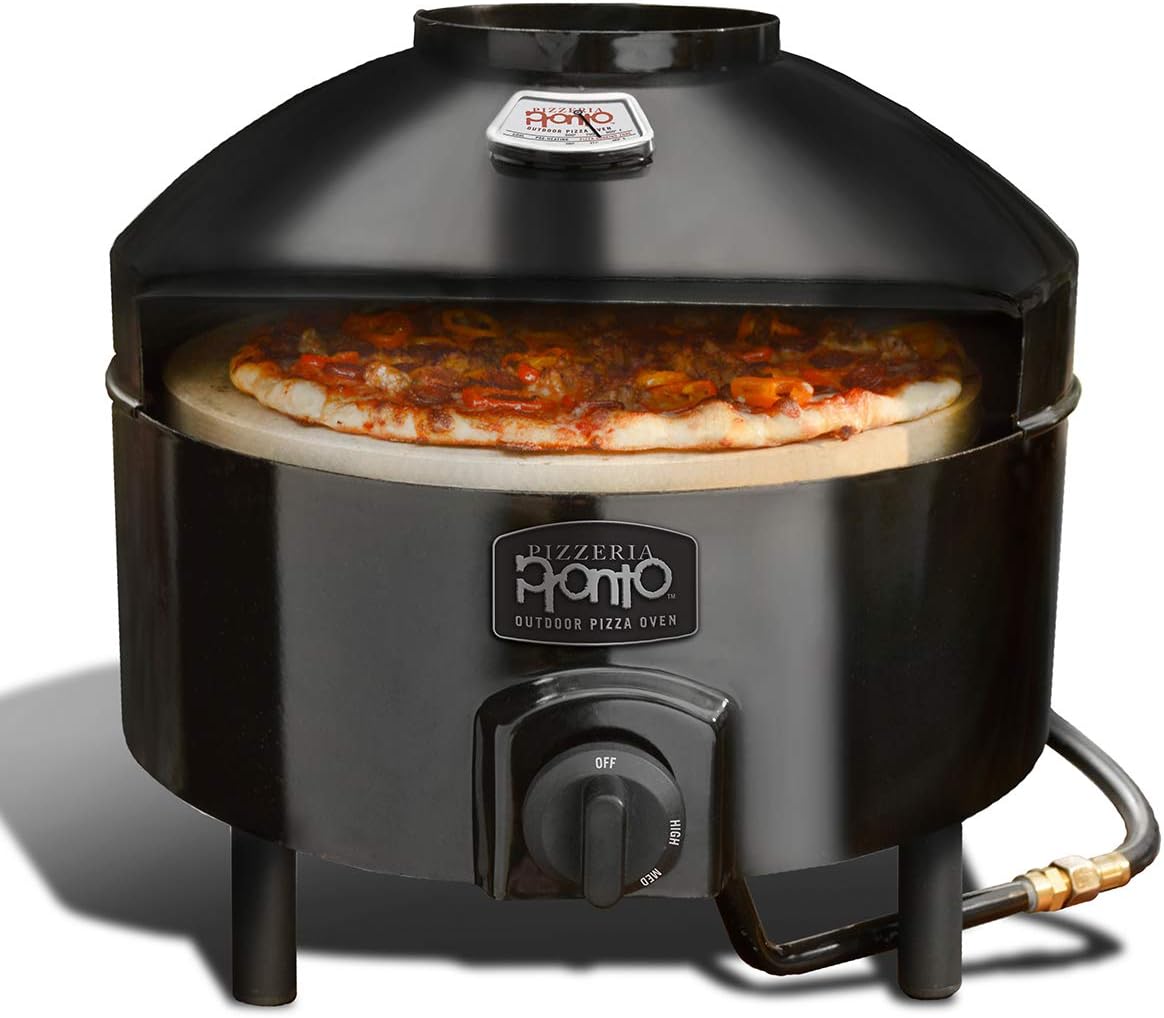 Pizzeria Pronto Outdoor Pizza Oven, Lightweight, Portable & Safe On Any Surface, Black