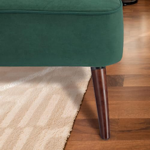 Artdeco Home Loveseat Sofa Mid-Century Modern Armless Love Seat Accent Chair, Cushioned with Comfortable and Supportive Foam, for Small Space (Velvet Gray, Accent Chair)