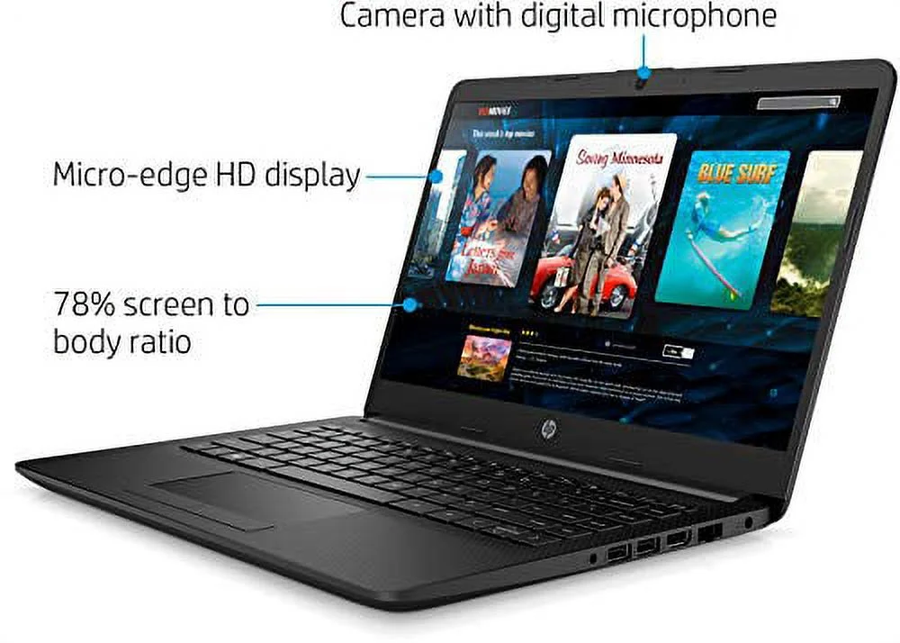 HP 2021 Laptop 14" HD AMD Athlon Silver 3050U Radeon Graphics 8GB DDR4 128GB SSD + 1TB HDD Webcam WiFi Bluetooth RJ-45 LAN Windows 10 S w/RATZK 32GB USB Drive