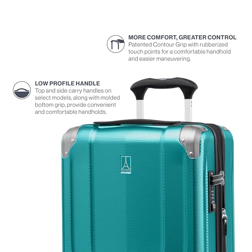 Travelpro Pathways 3 Hardside Expandable Luggage, 8 Spinner Wheels, Lightweight Hard Shell Suitcase, Carry On 21 Inch, Black Knight