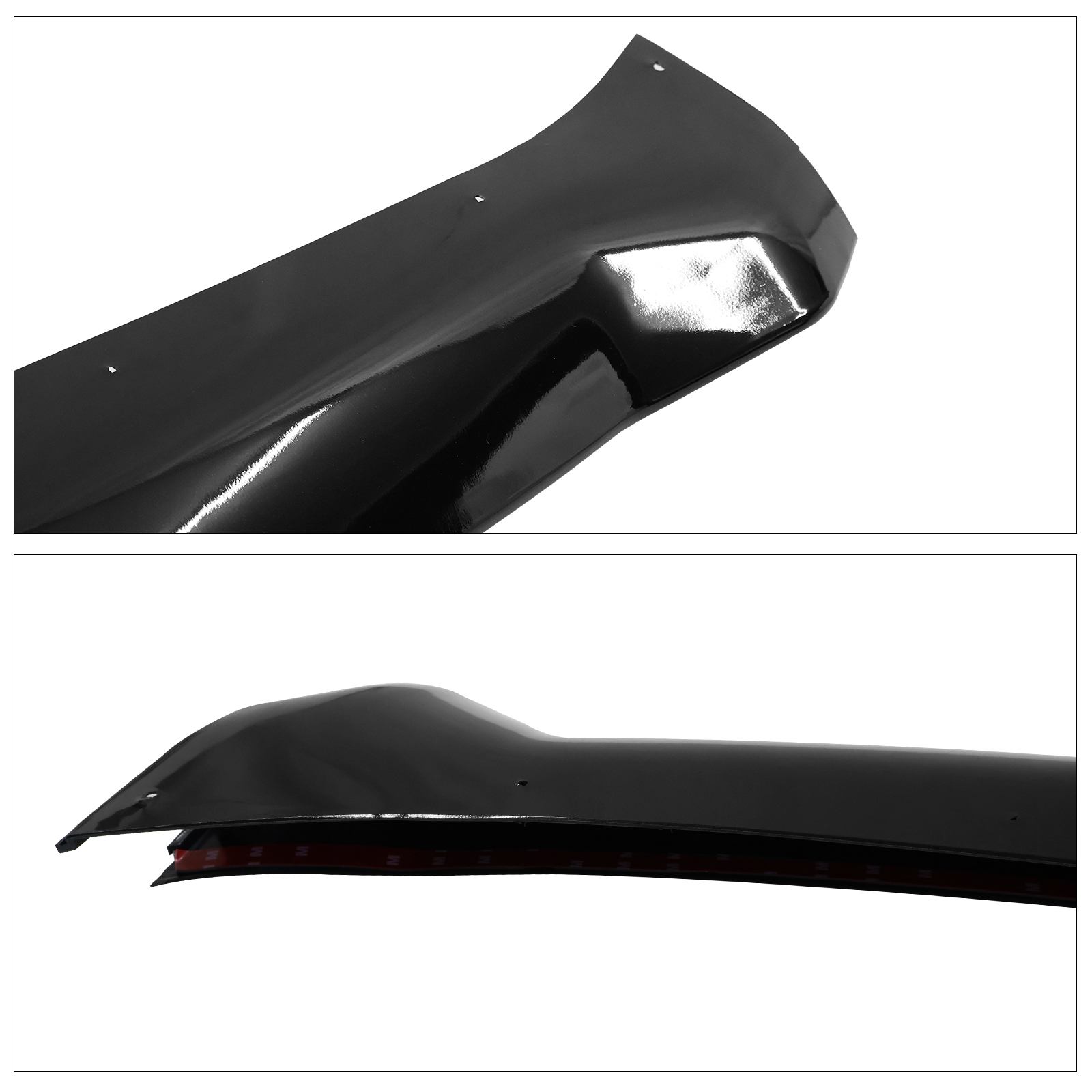 Ikon Motorsports Front Bumper Lip Compatible With 2021-2023 Tesla Model S,  Gloss Black 3PC Front Lip Spoiler Splitter PP Protector Lower Chin Diffuser