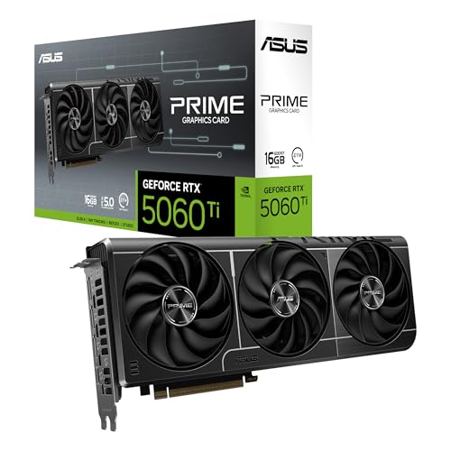 ASUS Dual GeForce RTX™ 5060 Ti 16GB GDDR7 OC Edition (PCIe 5.0, 16GB GDDR7, DLSS 4, HDMI 2.1b, DisplayPort 2.1b, 2.5-Slot Design, Axial-tech Fan Design, 0dB Technology, and More)