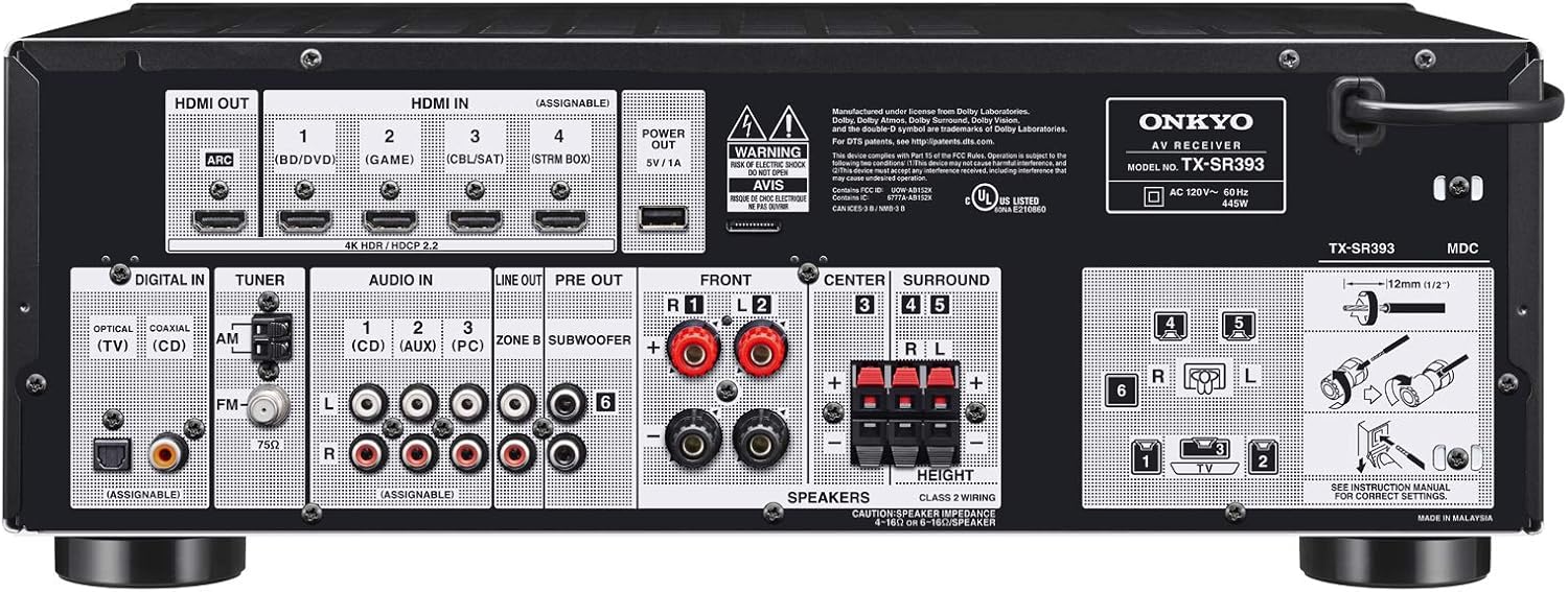 Onkyo TX-SR393 5.2 Channel A/V Receiver