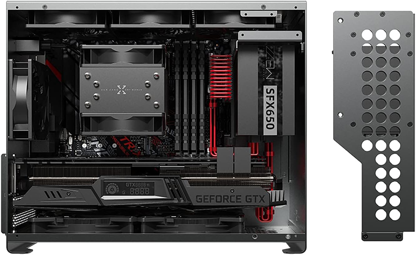 Micro ATX Case Aluminum B3, Computer Case MATX, PC Case Dark Gray Color with Tempered Glass for Gaming Office Personal Home DIY