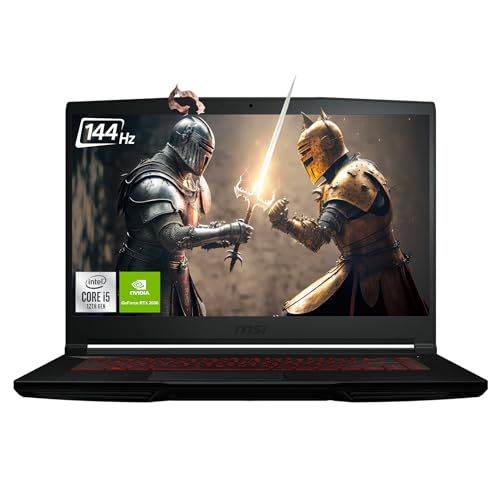 MSI THIN GF63 Gaming Laptop, 15.6" FHD Display, Intel Core i5-12450H. 32 GB DDR4 RAM, 1 TB PCIe SSD, NVIDIA GeForce RTX 2050, Backlit Keyboard, Windows 11 Home, Black
