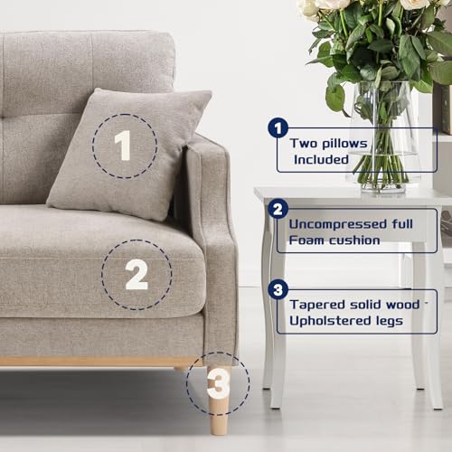 SoarFlash 56.7” Loveseat Sofa Couch for Living Room, Small Apartment Sofa for Small Spaces, Multifunctional Rechargeable Sofa, Multi-Person Fashion Sofa, Blue