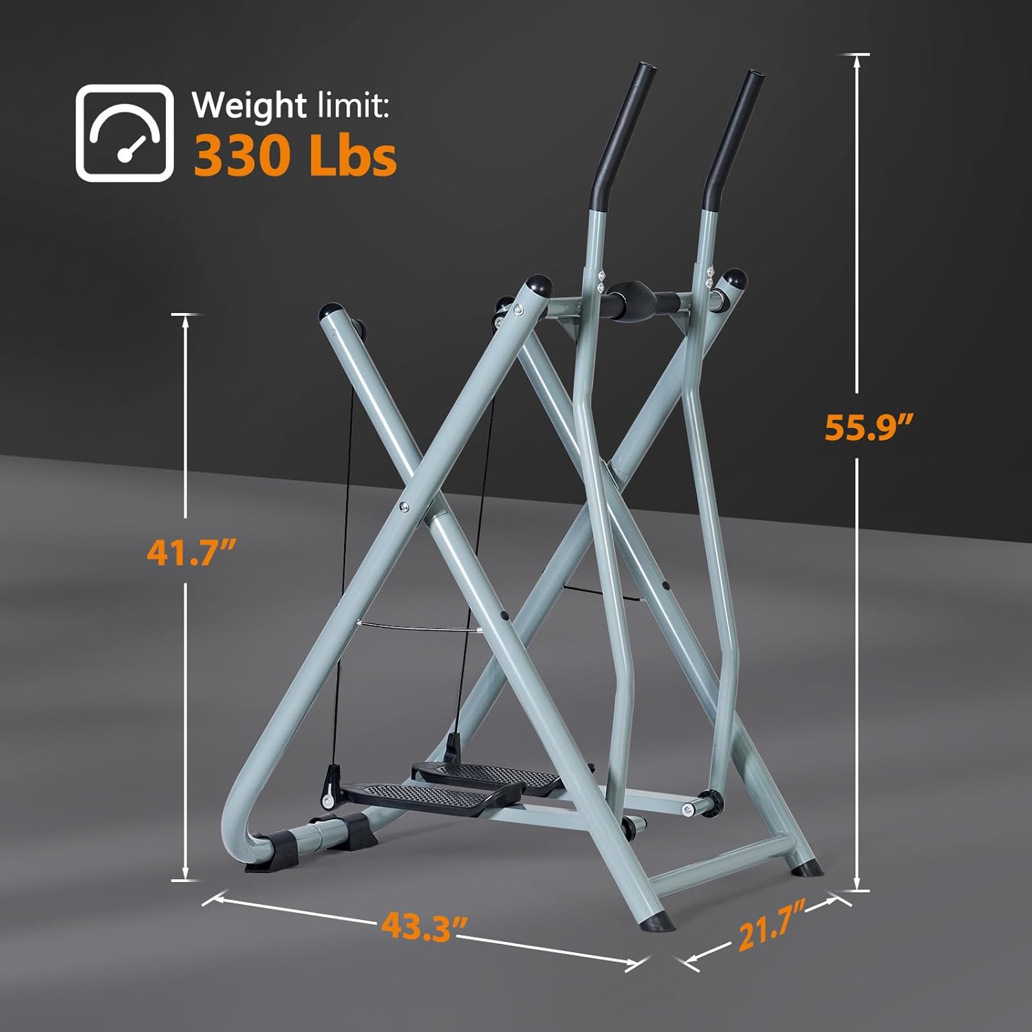 SogesPower Air Walk Trainer Elliptical Machine Glider, Elliptical Exercise Machine with Monitor for Home Gym, Low-Impact Design Elliptical Machine for Full Body Fitness Workout, Up to 330LBS