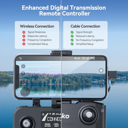 Ruko F11GIM2 Drones with Gimbal+EIS 4K Camera for Adults, 96 Min Long Flight Time 16404ft Long Range FPV, Auto Return Home with GPS, Level 6 Wind Resistance, Foldable Quadcopter