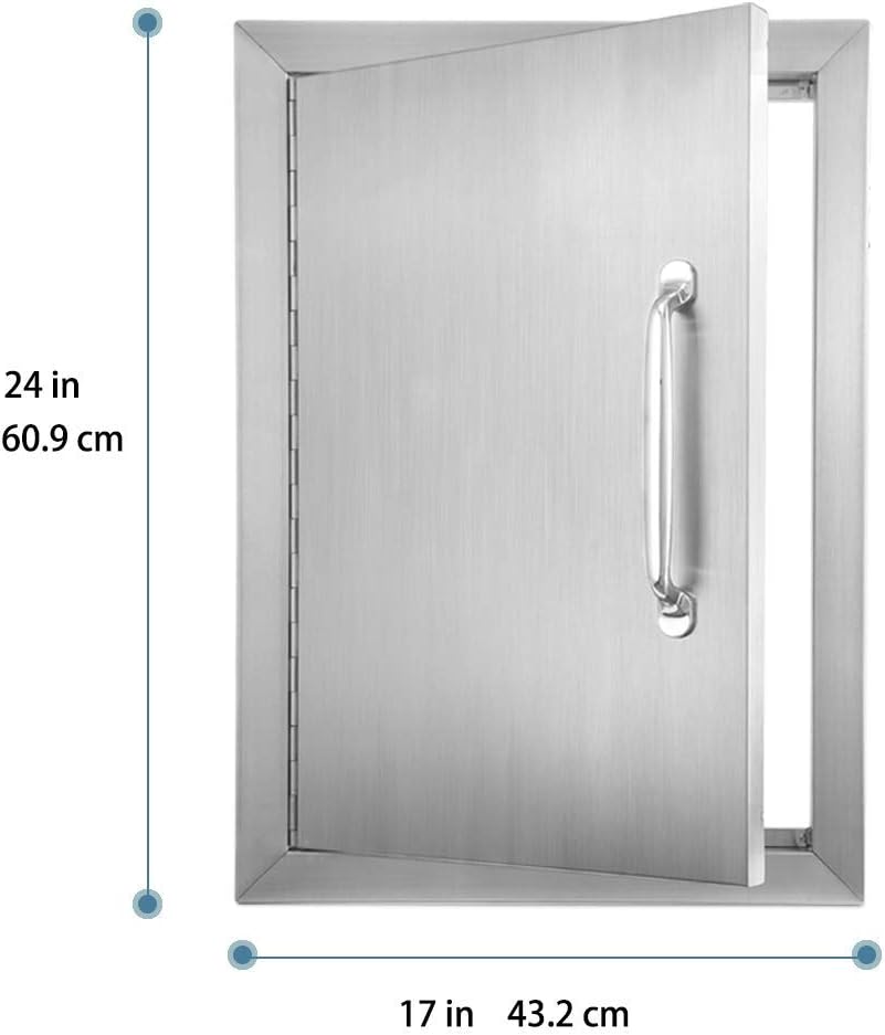 Karpevta Outdoor Kitchen Doors 14''W X 20''H Inch BBQ Access Door - Stainless Steel Single Wall Construction Vertical Door for Outdoor Kitchen Grilling Station or Commercial BBQ Island