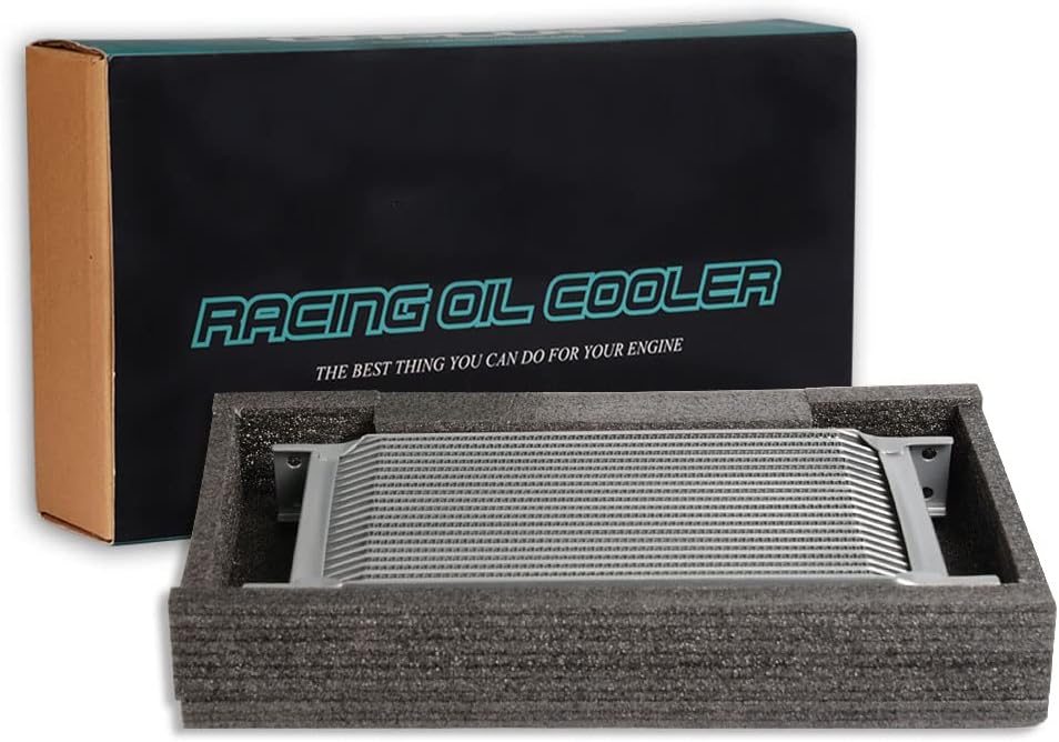 PIT66 30 Row 10AN Universal Engine Transmission Oil Cooler + 7" Fan With Fixed Oil Cooler Cooling Fan Kit