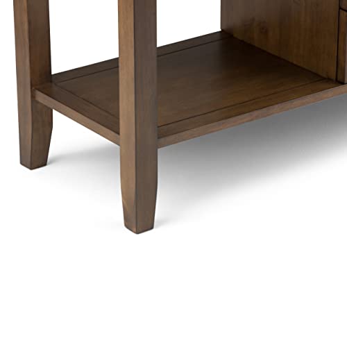 SIMPLIHOME Redmond SOLID WOOD 54 inch Wide Console Sofa Table in Hickory Brown with Storage, 4 Drawers and 4 Shelves, for the Living Room Entryway and Bedroom