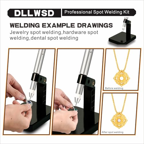 Jewelry Permanent Welder Machine,100A Pulse Arc Spot Welder Kit for Seamless Bracelets & Chains, Gold Silver Welding Tool with Foot Pedal