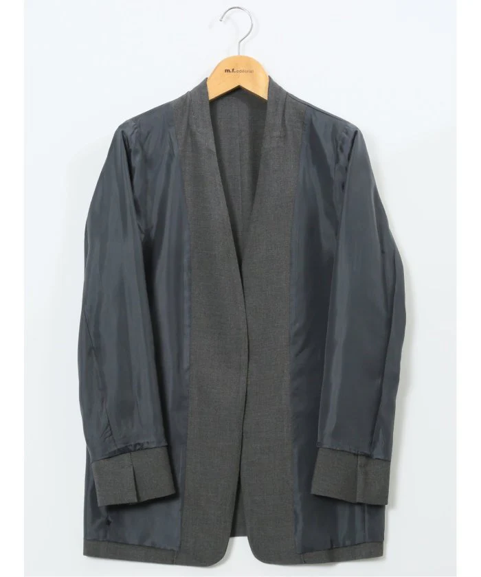 Stretch Washable Woolish No Collar Jacket