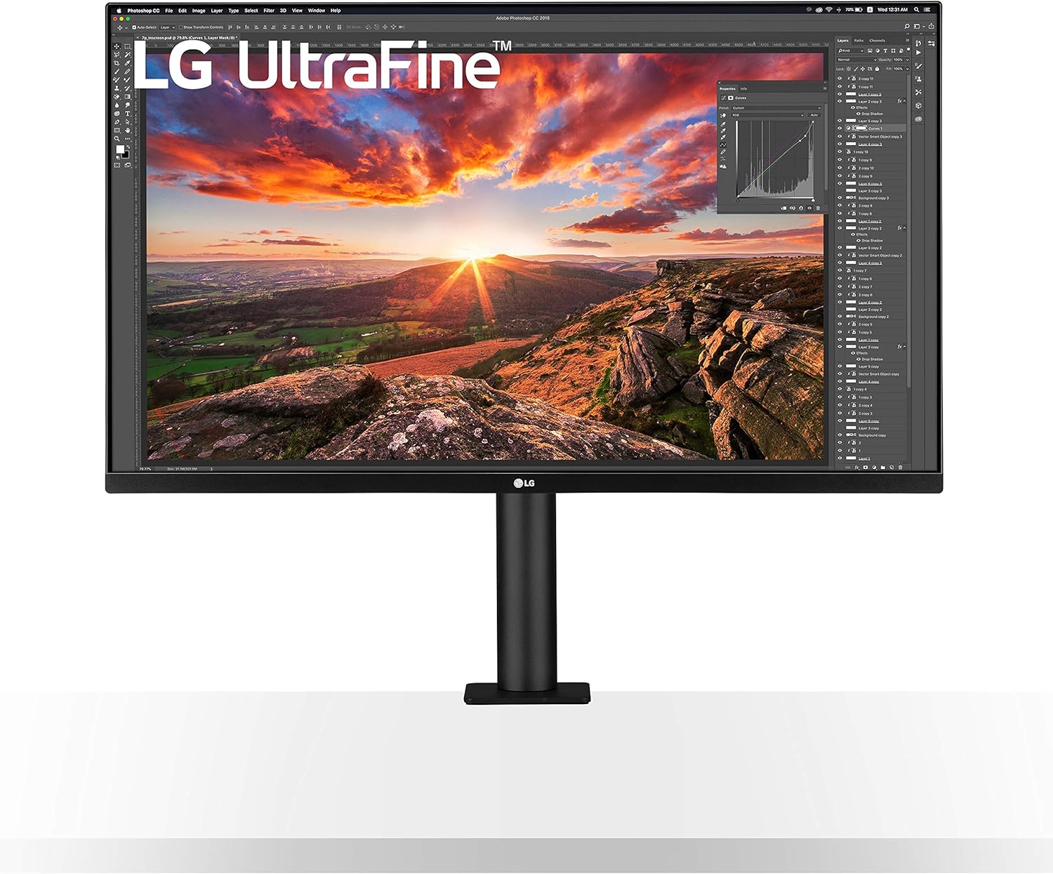 LG 32UN880-B 32" UltraFine Display Ergo UHD 4K IPS Display with HDR 10 Compatibility and USB Type-C Connectivity, Black