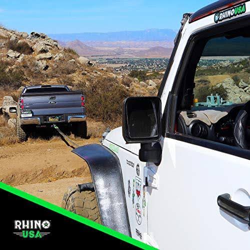 Rhino USA Combo Recovery Tow Strap 20ft u0026 Shackle Hitch Receiver