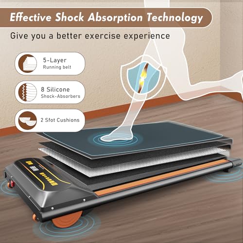 Under Desk Treadmill for Home Walking Pad Machine with LED Display and 12 Preset Programs Portable Treadmill Jogging Machine for Office Small Space by FANOFUN