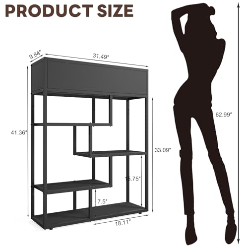 Bookshelf 4 Tier Modern Bookcase, Multifunctional Flower Stand and Bookshelf, Modern Plant Display Rack for Home Decor, Freestanding Open Book Shelves for Bedroom,Office, White