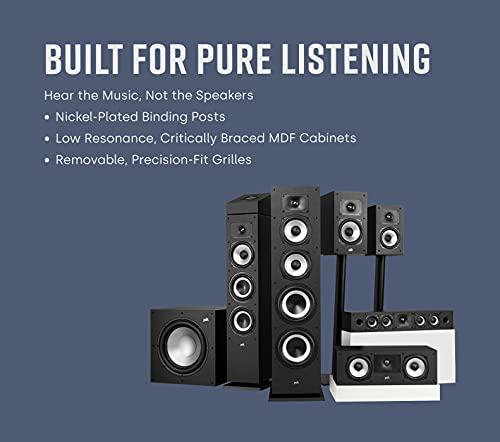 Polk Monitor XT10 Home Subwoofer, 10" Deep Bass Woofer, 100W Class D Amplification, Dolby Atmos, Auro 3D & DTS:X Compatible, Black