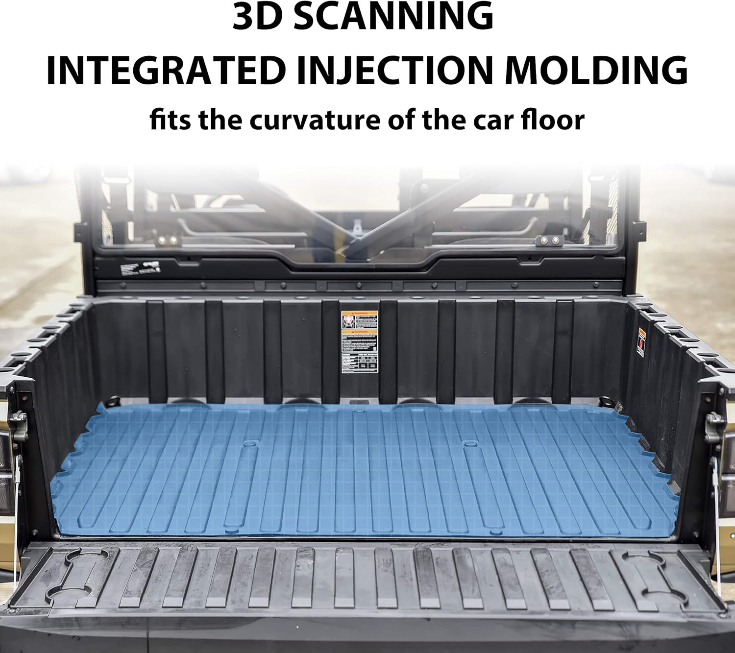 SAUTVS Rubber Bed Mat Liner for Ranger XP 1000, TPE Rear Cargo Bed Mat All Weather Protector Slush Liner for Polaris Ranger XP 1000 Crew 2018-2021 Accessories