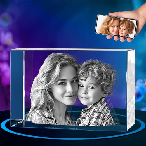 ArtPix 3D Premium Crystal Photo, Personalized Gifts for Mom, Women, Wife, Men, Her, Husband,Grandma, Great Customized Gift With Your Own Photo, Custom Birthday 3D Picture Rectangle, Couples Gifts