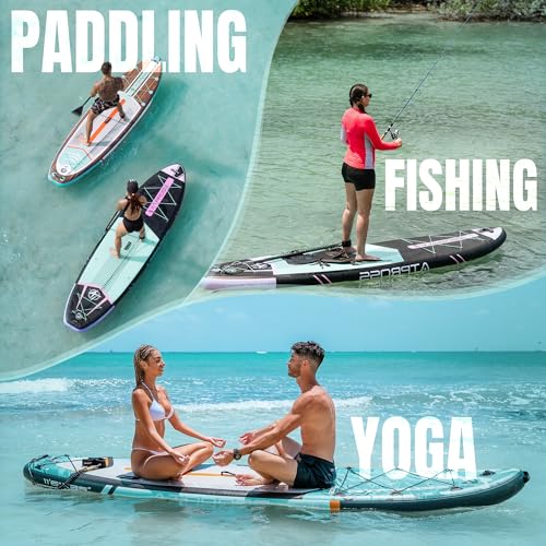 11'6"x35" Inflatable Paddle Board, 450lbs Extra Wide Stand Up Paddleboard for Adults with Premium SUP Accessories Kit & Backpack, Blow Up Kayak Non-Slip Stable Deck Boat for Yoga Fishing Surf