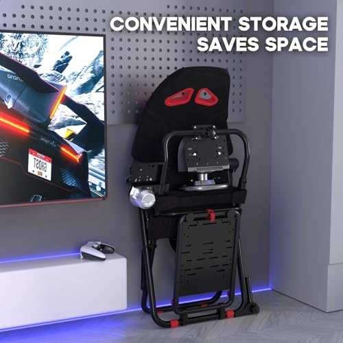 DIWANGUS Racing Simulator Cockpit Foldable Racing Wheel Stand with Seat Chair Sim for Logitech G29 G920 G923 G27 G25 Thrustmaster T248X T248 T300RS T150 458 TX Xbox PS4 PS5 Accessories