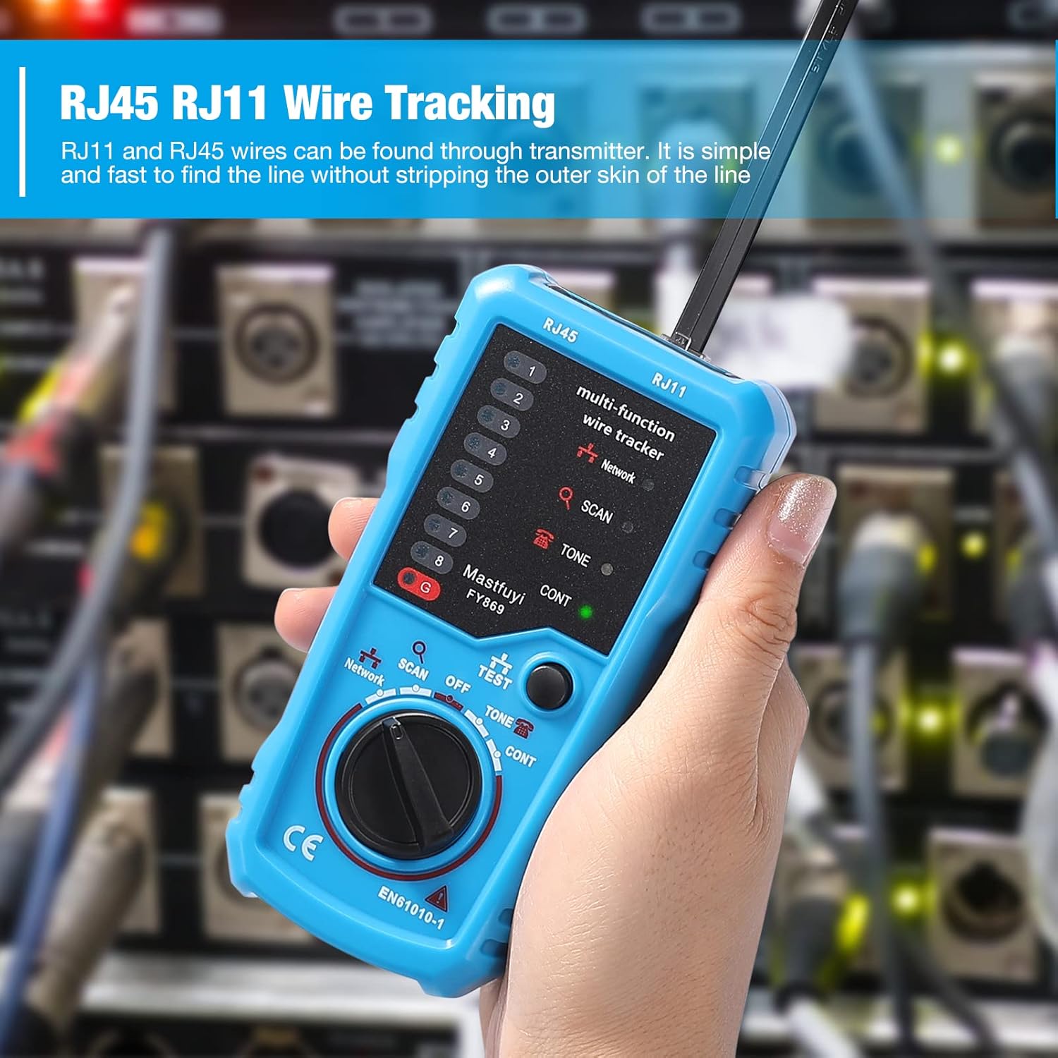 Network Cable Tester, RJ11 RJ45 Line Finder, Wire Tracker Multifunction with Probe, Ethernet LAN Network Cable Maintenance Collation, Telephone Line Test, Earphone