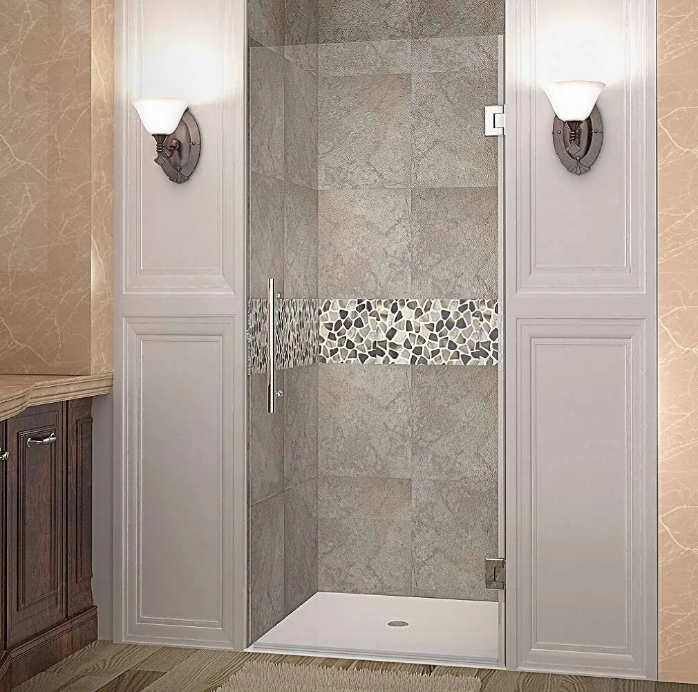 Aston SDR995-SS-27-10 Stainless Steel Cascadia 27x22 x 72x22 Completely Frameless Hinged Shower Door