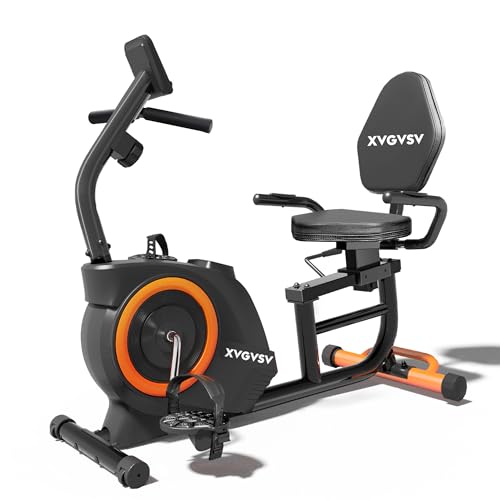 Recumbent Exercise Bike, Recumbent Stationary Bike for Home, Recumbent Bike with 400LB Weight Capacity Whisper-Quiet 16 Levels Magnetic Resistance Heart Rate Handle and Multi-Function LCD Comfortable Seat