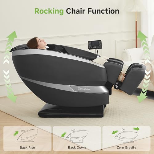 Real Relax 2025 Massage Chair Full Body，Zero Gravity 18 Fixed Point Shiatsu Massage Recliner with Lower Back and Calf Heating，Neck Massage and 12 Auto Modes，Home and Office Use，FS-01 Black