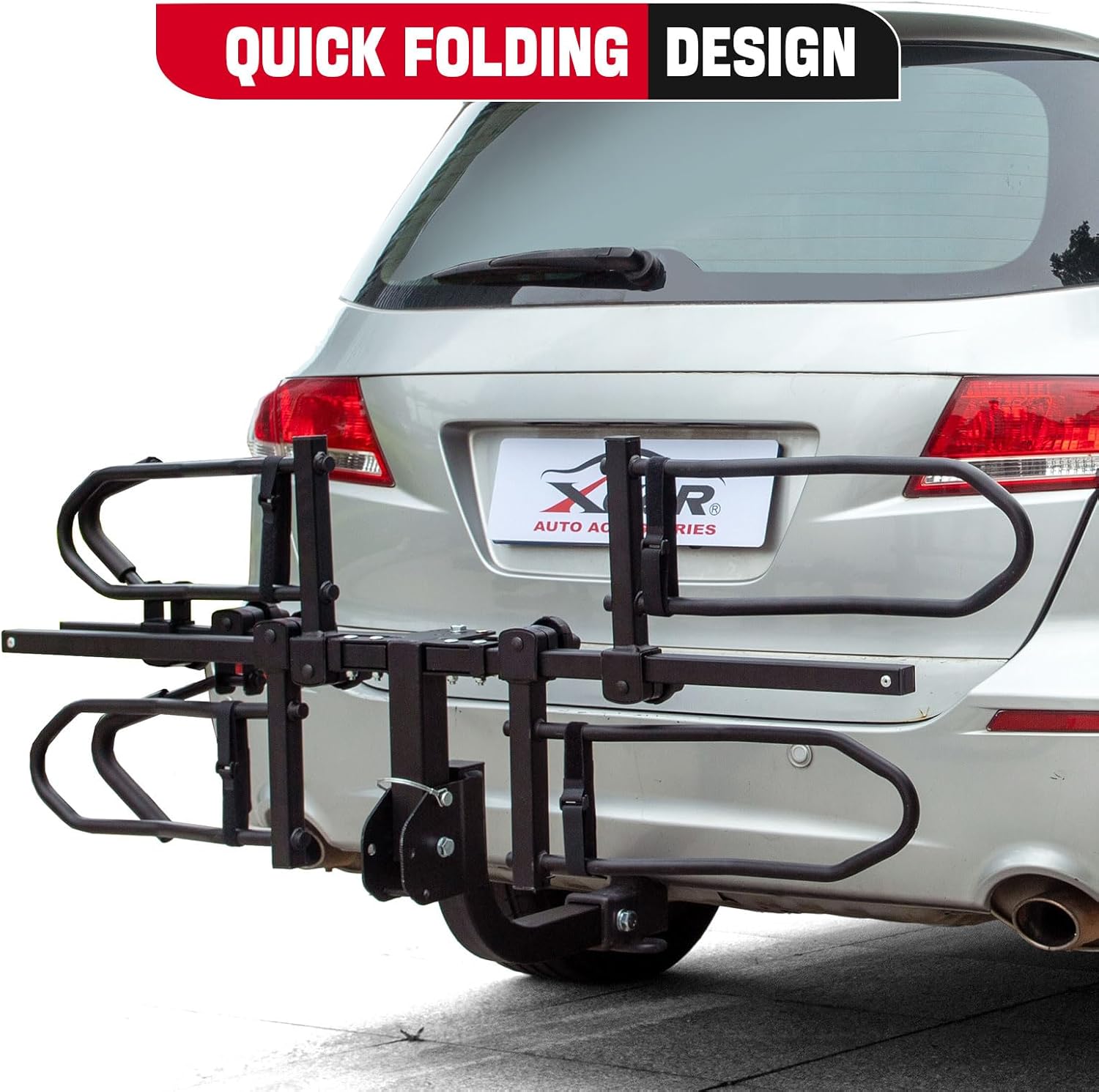 XCAR 2-Bike Hitch Mounted Platform Bicycle Rack Foldable Bike Carriers for Cars Trucks SUVs Minivans with 2" Hitch Receiver
