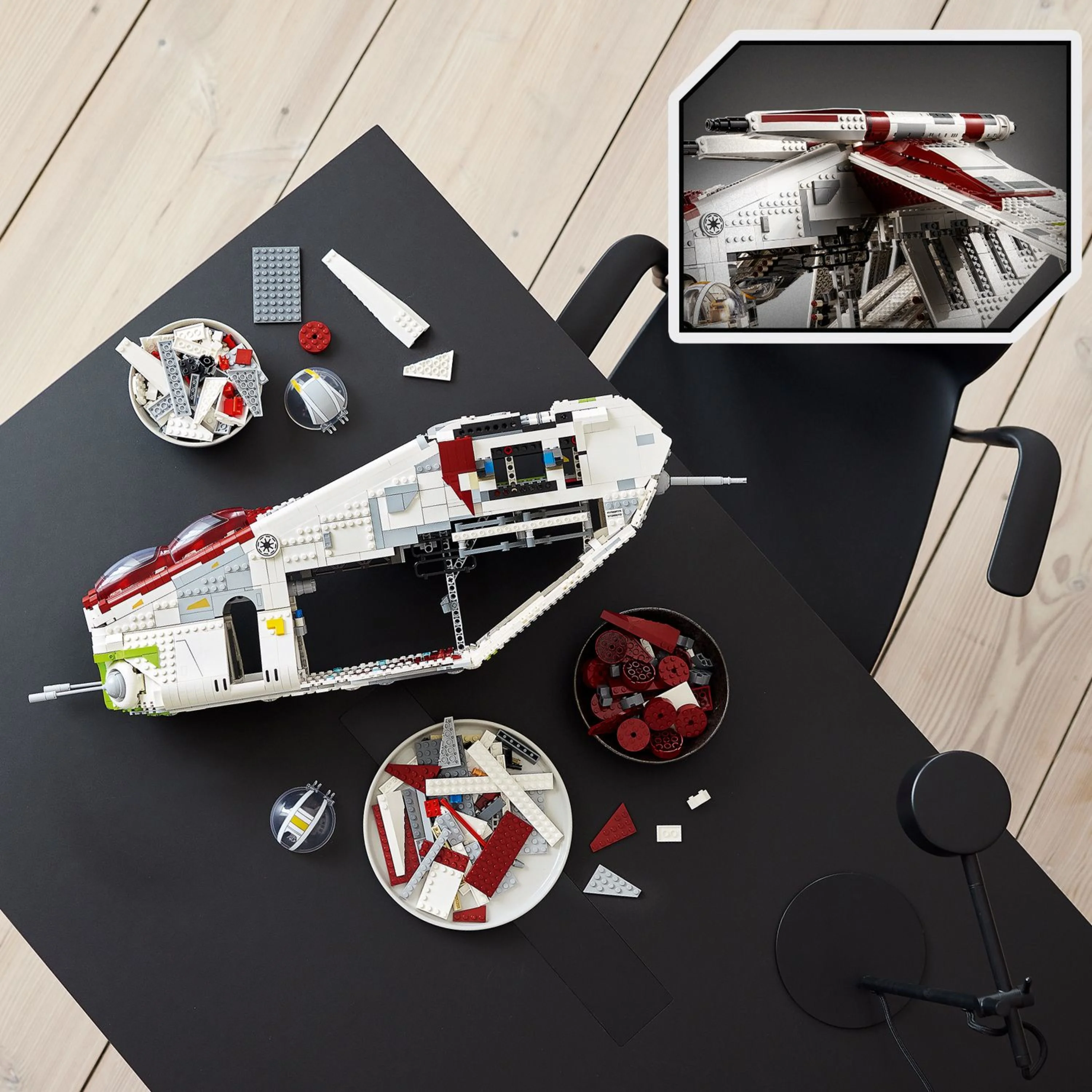 LEGO Star Wars Republic Gunship 75309 UCS Display Model Kit for Adults to Build, Ultimate Collector Series, Office or Home Decor Gift Idea