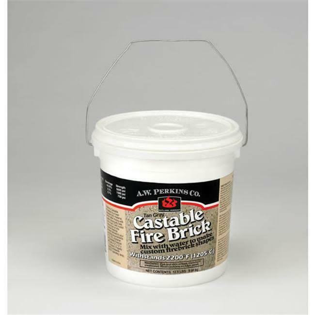 A W Perkins Co 600 Castable Fire Brick Light Brown Case of 2 1 Gallon Containers