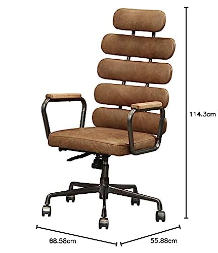 ACME Furniture Calan Office Chair, Retro Brown Top Grain Leather