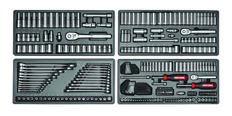 Craftsman 1/4, 3/8 and 1/2 in. Drive Metric and SAE 6 and 12 Point Mechanic&s Tool Set 308 pc.