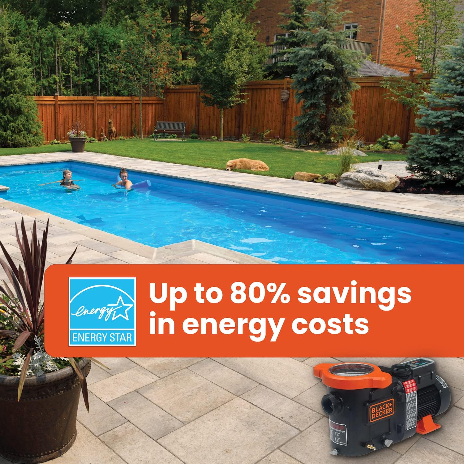 BLACK+DECKER Above Ground Variable Speed Swimming Pool Pump, 1 HP
