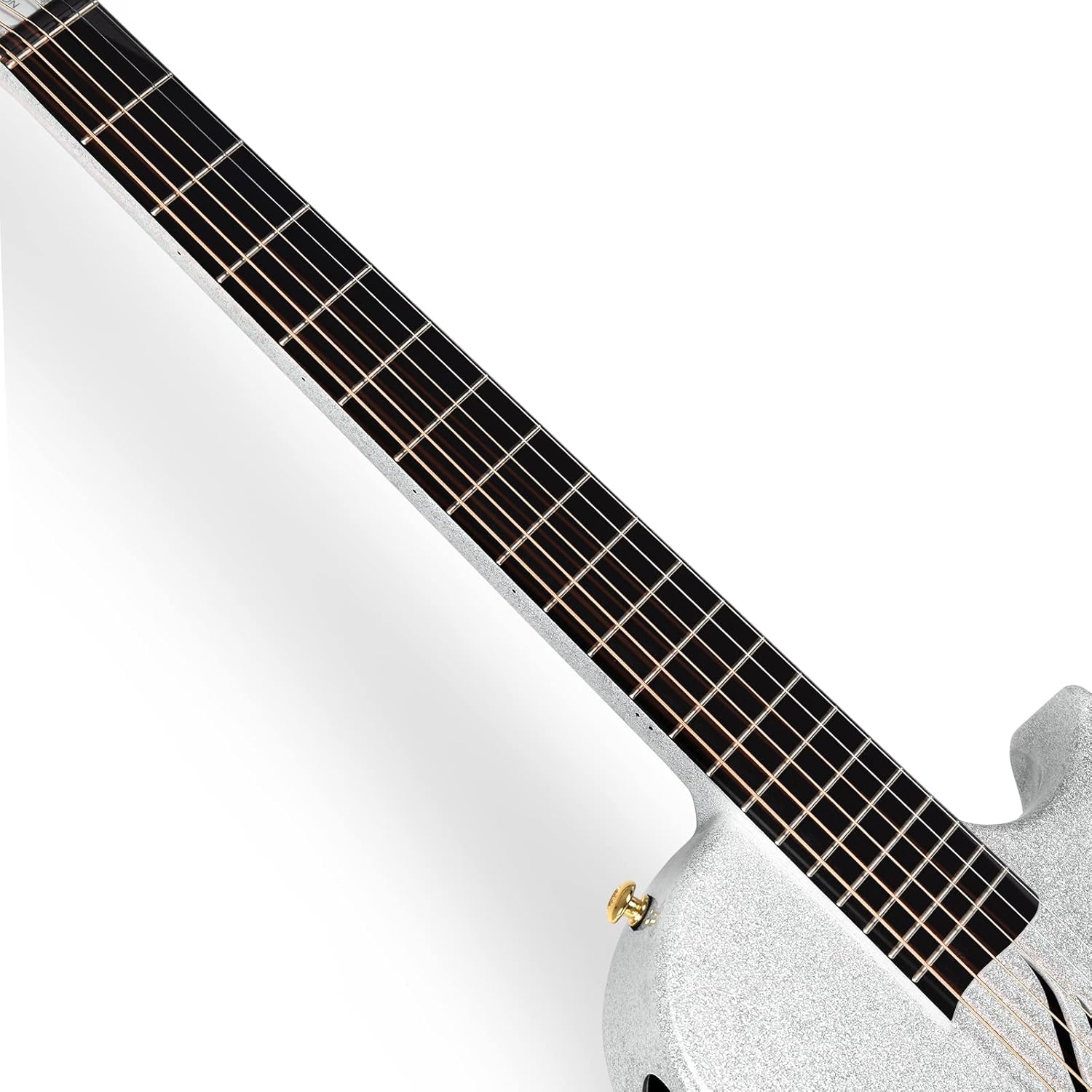 Enya NOVA Go SP1 Carbon Fiber Acoustic Electric Guitar with Smart AcousticPlus 35 Inch Travel Acustica Guitarra Starter Bundle Kit of Gig Bag, Strap, Strings, Instrument Cable(Sparkling Silver)